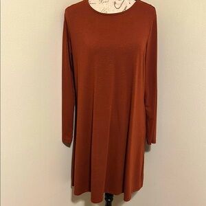 Old Navy Rust Long Sleeve Dress Large